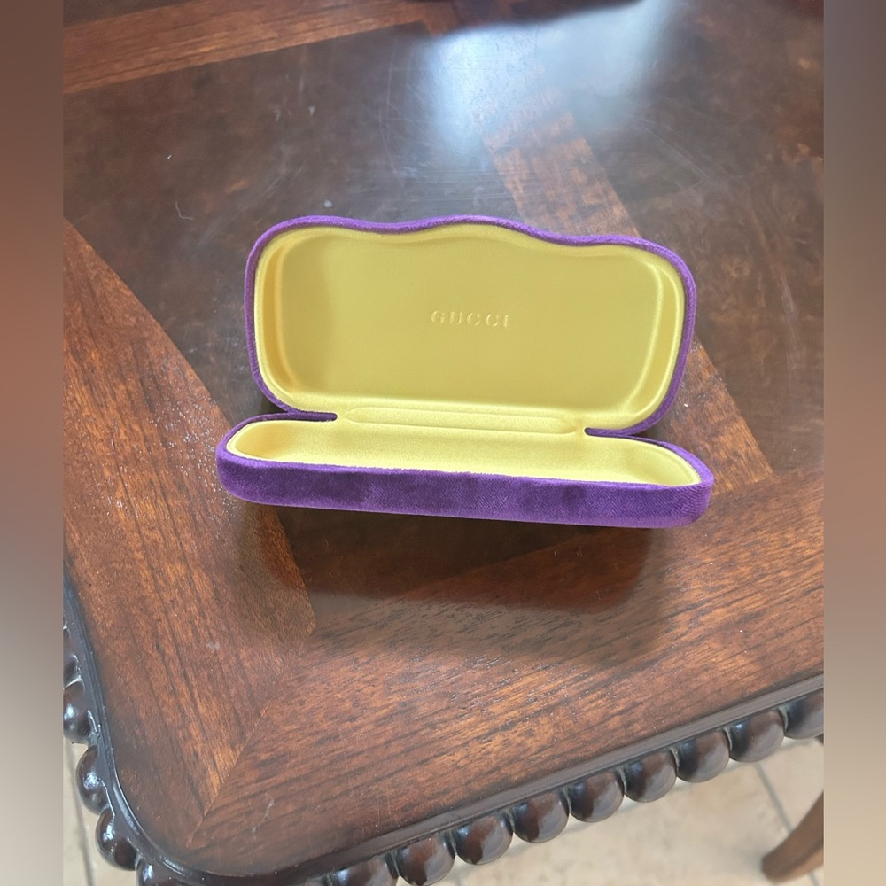 Gucci Violet Eyeglass Case with yellow Interior